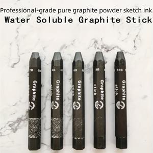 TEMU 수용성 흑연 스틱 탄소 스트립 연필 나무 없는 풀 연필 12b 스케치 2b 단색 숯 4b 초두꺼운 코어