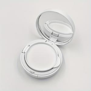 TEMU 파우더 퍼프 & 거울이 있는 휴대용 에어 쿠션 컴팩트 - BB 크림용 리필 메이크업 파운데이션 케이스, 화이트, 1개