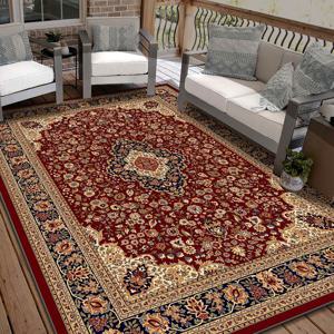 TEMU 벨벳 세탁 가능한 모던 러그, 현대적인 기하학 패턴, 미끄럼 방지 및 내구성 있는 카펫, 두껍고 관리가 쉬움 - 두껍고 세탁기 사용 가능, 미끄럼 방지, 빈티지 추상 기하학 패턴, 거실, 침실, 사무실, 커피숍 장식용, 룸 데코, 추상적인 대형 부드러운 실내 러그