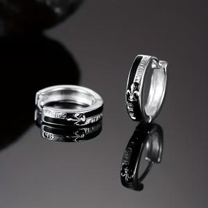 TEMU 남성용 라이프 플라워 귀걸이 2개 세트, 트렌디하고 독특함, 다양한 스타일에 적합, 미니멀하고 쿨한 분위기, 스테인리스 스틸 힙합 스타일