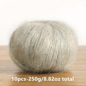 TEMU 10개입-250g/8.82oz 총 모헤어 울 실, 핸드메이드 DIY 공예, 멀티컬러, 그라데이션, 투톤, 싱글톤 텍스처, 두꺼운 실뭉치, 뜨개질, 크로셰, 부드럽고 따뜻한 패션 스웨터, 스카프, 모자, 장갑용