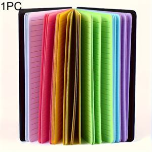 TEMU 스파이럴 노트북 - 프레피 줄무늬 폴리에스터 커버, 100페이지, 밝은 네온 색상, 학교 및 메모 작성에 적합