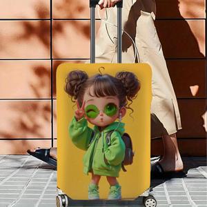 TEMU 1개 창의적인 백팩 안경 프린트 탄성 내구성 여행 가방 커버, 여행 가방 커버, 보호대, 남녀 모두에게 적합, 여행용품, 야외 휴가 필수품, 폴리에스터 재질, 여행 장비