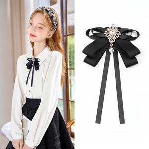 TEMU 여성용 보우 타이 세트, 및 파티 블라우스/재킷 넥라인을 위한 세련된 올인원 스트리머