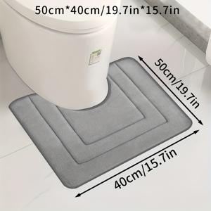 TEMU 욕실용 메모리폼 변기 시트 커버, 초강력 흡수성, 미끄럼 방지, 속건성, 빠른 흡수, 세탁 가능, 기계 세탁 가능, 두껍고 변색 방지, 부드럽고 편안한 러그, 욕실, 침실, 실내 장식용으로 적합