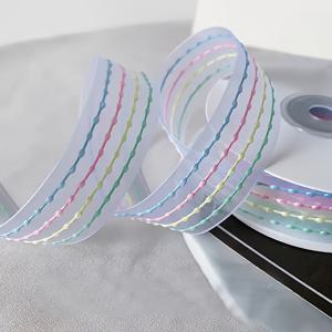 TEMU 1봉지/270cm 길이 컬러 그라데이션 스노우 원사, 부케 선물 포장, 핸드메이드 DIY, 헤드웨어 액세서리, 의류 액세서리, 나비넥타이용으로 완벽 (종이 축 미포함)