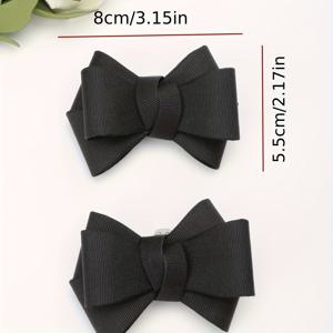 TEMU 여성용 하이힐을 위한 블랙 리본 모양 탈착식 구두 클립 2개 세트 - 파티, 결혼식 및 공식 행사용 우아한 장식 클립