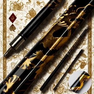 TEMU 골든 플라잉 드래곤 카본 파이버 당구 큐 1개, 황금색 중국 용 패턴, 1/2 조인트 스타일, 12.5mm 팁, 길이 146cm/57.48인치, 무게 19-21온스. 아주 좋은 휴일 선물 또는 생일 선물. 스플릿 조인트 디자인으로 어떤 경우에도 사용하기 적합한 당구 큐