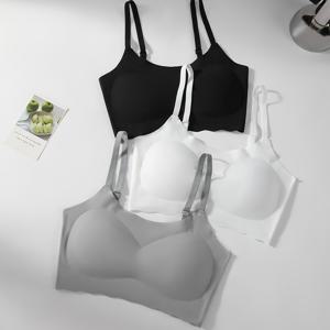 TEMU 여성용 심리스 브라 3종 세트 - 편안하고 통기성이 좋으며 조절 가능한 스트랩, 풀 커버리지 심리스 디자인 (언더와이어 및 등 노출 없음), 탈착식 패드 특징, 스포츠 및 일상복에 적합