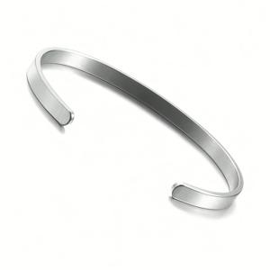 TEMU 맞춤 스테인리스 스틸 오픈 반지, 5mm 브러시드 무광 커프, 개인화된 텍스트, 날짜, 좌표, 이름, 남녀 커플 팔찌, 블랙, 골드, 로즈 골드, 실버, C자형 팔찌