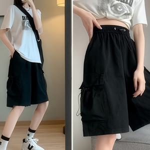 TEMU 여성 캐주얼 반바지, 드로스트링 탄성 허리 밴드, 야외 레저 또는 여성용 캐주얼 반바지, 여성 반바지