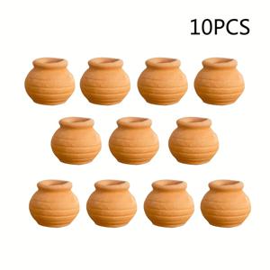 TEMU 10개 미니어처 작은 흙 화분 DIY 정원 식물용 꽃 화분, 사무실 및 홈