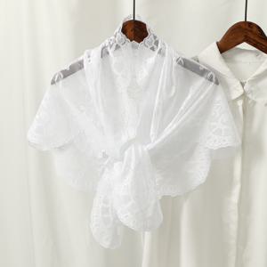 TEMU 플로럴 할로우 삼각 스카프 패션 베일 폴리에스터 섬유 브라이덜 베일 가벼운 레트로 스카프, 다양한 매칭 스타일에 적합, 헤드 , 넥 장식, 가방 장식