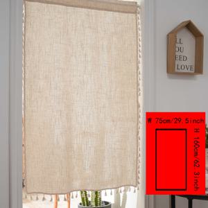 TEMU 1개 단색 클래식 리넨 커튼, 욕실, 문용 - 필터링 반투명 패널, 레트로 창문, 케어 텍스처 (표백 금지)