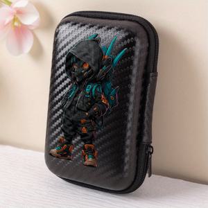 TEMU 쿨 섀도우 메카 귀여운 병사 패턴, 사무실 및 여행 필수품! EVA 이어폰/케이블/충전기 보관함, 컴팩트 디자인 + 메시 포켓, 편리한 충전 케이블 정리