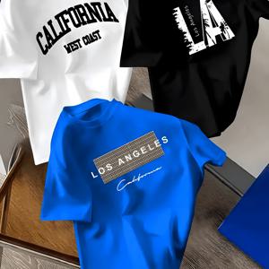 TEMU 트렌디한 반팔 티셔츠에 'English Letters' 프린트가 특징인 남아용 3pcs 세트입니다. 다용도로 활용 가능하며, 실내 레저 활동 및 야외 놀이에 적합합니다. 신학기 시즌 및 다양한 선물용으로 완벽합니다.