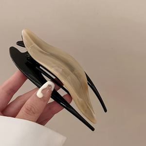 TEMU 빈티지 아세테이트 오리 부리 클립: 미끄럼 방지 그립이 있는 여성용 장식 헤어 액세서리, 데일리 및 특별한 날에 적합