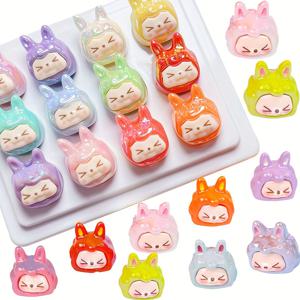 TEMU 10/20개 혼합 패키지 다양한 색상 동물 레진 펜던트 액세서리, AB 컬러 도금 루즈 비즈, 펜 액세서리용, 컬러풀 베어 비즈 주얼리 팔찌 만들기 프로젝트