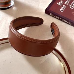 TEMU 여성용 PU 가죽 와이드 헤어밴드, 세안용 고품질 헤어밴드, 헤어 클립, 헤어 압축, 헤어 바인딩 액세서리, 데일리 드레싱용, 선물, 파티, 헤어스타일, 여행 필수품, 패셔너블 헤어용