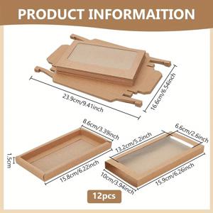 TEMU 12개입 크라프트 종이 선물 상자 (PVC 창 포함) - 핑크 리본 & 옐로우 리본 장식의 고급스러운 브라운 웨딩 답례품 상자 (보석, 반지, 작은 선물용)| 브라이덜 샤워, 생일, 기업 행사용 단단한 판지 디스플레이 포장 (12개입)