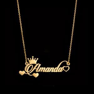 TEMU 맞춤 정보는 영어 알파벳으로만 가능(다른 언어는 영어로 번역); 스타일리시한 스테인리스 스틸 이름판 칼라 1개, 맞춤 리본 레터 흉골 체인 주얼리