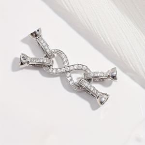 TEMU 18K 골드 코팅된 구리 도금 세트, 우아한 이중 행 연결 클립에 지르코니아 스톤 장식, 목걸이 및 팔찌 등 주얼리 프로젝트에 적합