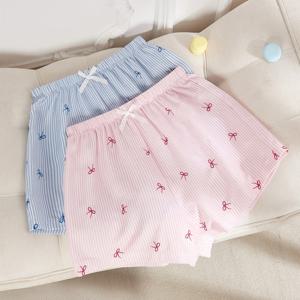 TEMU Bs0908 여성용 투피스 우아한 홈웨어 파자마, 산뜻하고 사랑스러운 바지, 편안한 원단과 넉넉한 핏으로 행복한 하루를 함께 보내세요, 탄성 허리 밴드 반바지, 편안하고 넉넉한 파자마 홈웨어 세트