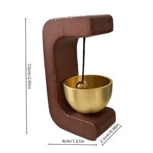 TEMU 천연 목재 풍력 도어 차임 & 도어벨 - 자석 접착 뒷면, 풍력 알람 벨, 진정 소리, 현관 장식, 러스틱 홈 시스템, 자석 걸이 (고체 목재)