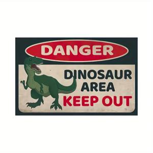 TEMU “위험한 공룡 존, 멀어지세요” 미끄럼 방지 창의적인 현관 매트 - 침실, 방 장식 및 사진 소품용 실내/실외 바닥 카펫 - 내구성이 뛰어난 소재로 제작