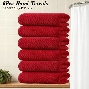 TEMU 초극세사 타월 6종 세트, 산호 타월 세트, 42x70cm 핸드 타월 6개, 빠른 건조, 빠른 흡수, 경량, 가정, 호텔, 스파용으로 이상적, 야외 피트니스, 캠핑 타월 세트