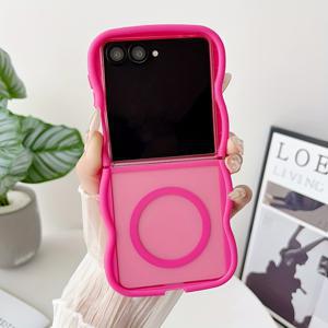 TEMU 삼성 갤럭시 Z 플립 5 Z 플립 6 Z 플립 4용 물결 엣지 무광 반투명 아머 충격 방지 마그네틱 케이스 무선 충전 케이스 슬림 충격 방지 소프트 범퍼 커버