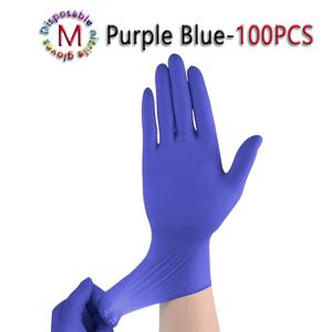 TEMU 일회용 니트릴 장갑, 라텍스 및 파우더 프리, 뷰티, 청소, 자동차 및 타투 작업에 다용도, 보라색, 100개입, 두꺼운 버전