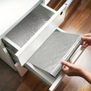 TEMU 주방 싱크대 아래 캐비닛용 방수 스티커, 알루미늄 호일 페이퍼 패드, 주방 캐비닛 전용 필름