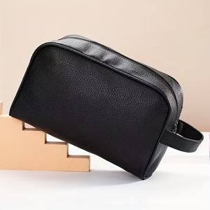 TEMU 남녀공용 컴팩트 여행용 세면도구 가방 또는 위생 키트, 지퍼 클로저 폴리에스터 소재, 부드럽고 편안한 원단, 상단 싱글 핸들 디자인, 일상 외출 및 야외 여행용 수납