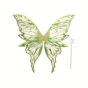 TEMU 성인용 요정 의상 & 대형 나비 날개 2개 - 마법의 요정 드레스와 날개, 할로윈 크리스마스 파티 의상, 드레스업 액세서리 (유럽 스타일) - 깃털 없음, 착용용