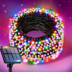 TEMU 크리스마스 태양광 스트링 조명 실내외용, 200/100/50/20 LED 요정 스트링 조명 8가지 조명 모드, 반짝이는 요정 조명, 야외 나무 침실 파티 카니발 용품, 정원 감사절 휴일 장식 조명 IPX4