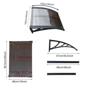 TEMU 브라운/투명 차양, 햇빛가리개, 비막이, 눈막이, 벽걸이형 설치, 야외 창문, 발코니, 바닥부터 천장까지 문에 적합, 여러 사이즈 선택 가능