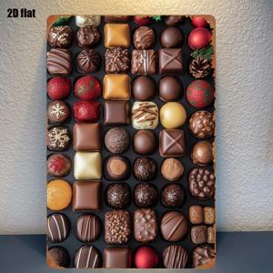 TEMU 2D 평면, 2D 평면 1개 표지판, 클래식 캐릭터 디자인의 크리스마스 테마 초콜릿 표지판, 선명한 색상, 침실 및 홈시어터 장식용으로 벽에 쉽게 부착 가능, 8인치 X 12인치 장식용 명패 및 표지판, 장식용 표지판 및 명패, 2D 평면