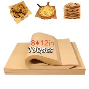 TEMU 100개입 8x12인치 일회용 베이킹 페이퍼, 식품 포장, 쿠키 베이킹, 베이킹 매트용