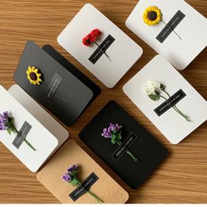 TEMU 12개/6개 접이식 카드 영원한 꽃 작은 꽃 묶음 포스카드, 졸업식, 결혼식, 발렌타인데이, 스승의 날, 감사 카드, 졸업 시즌, 카드, 축복에 적합