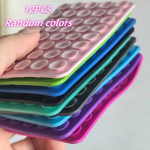 TEMU 12개입 양면 실리콘 흡착식 휴대폰 홀더, 내구성 강한 접착식 실리콘 홀더, 분리 가능한 차량 대시보드 렌즈, 재사용 가능한 셀카 및 동영상 촬영용, 아이폰 및 호환, 셀카 액세서리, 동영상 촬영, 스타일리시 휴대폰 그립, 컴팩트 디자인, 그립, 내구성 있는 소재, 분리 가능한 스탠드, 스마트폰 사용자, 차량 소유자용