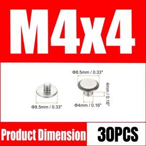 TEMU 30개 세트 304 스테인리스 스틸 십자 머리 시카고 나사 M4 X 4 - 14mm 결합 나사 포스트 가죽 못 리벳 시카고 버튼 공예 가죽 벨트 책장