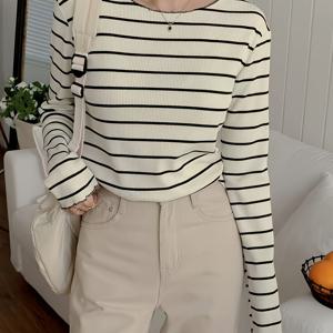 TEMU 아름다운 여성을 위한 살구색 신축성 좋은 긴팔 티셔츠, 캐주얼 외출, 데이트, 다용도 크리스마스 의류용