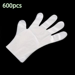 TEMU 600개 두꺼운 PE 일회용 장갑 | 투명, 라텍스 프리, 차량 디테일링, 주방 및 상업용 적합