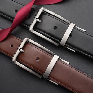 TEMU 남성용 진짜 가죽 벨트, 핀 버클, 청바지, 캐주얼, 비즈니스, 학생 패션에 다용도, 양면 순수 가죽 팬츠 벨트