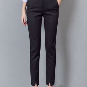 TEMU 여성용 슬림 트임 정장 바지 봄 여름 가을 데일리 스판 일자 9부 캐주얼 바지 면접 오피스룩 슬림소녀 SLIM GIRL