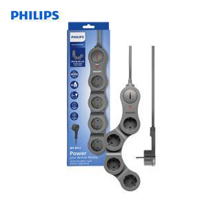 TEMU 필립스 플렉시블 멀티탭 고용량 과부하차단 납작 콘센트 USB 4구 5구 3M 그레이