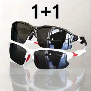 TEMU 미니멀한 디자인으로 블랙+화이트 2피스 여성용 선글라스, 아웃도어 자전거 선글라스, 베이직 스타일, /파티/날짜/아웃도어 스포츠에 적합하며, 친구 및 가족에게 좋은 선물입니다.