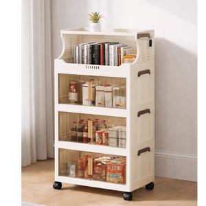 TEMU 대용량 다용도 접이식 폴딩 리빙박스-3/4/5단 주방 정리함, 과자 보관 선반, 접이식 수납함, 거실 정리함