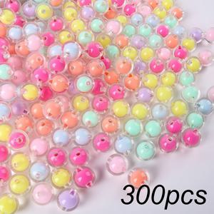 TEMU 300개 마카롱 색상 투명 원형 비즈, 주얼리 제작용, 팔찌 및 목걸이용 신선한 사탕 색상 추가